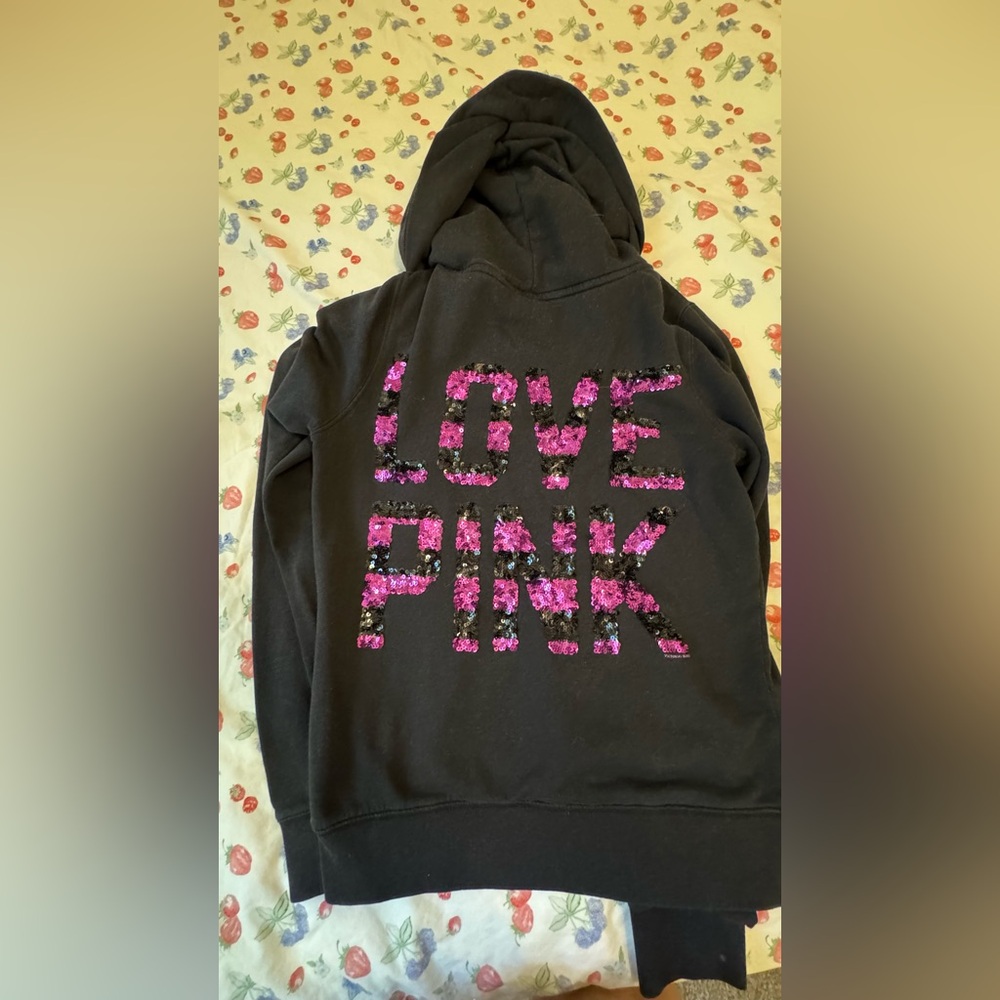 PINK VS pink zebra sequin jacket